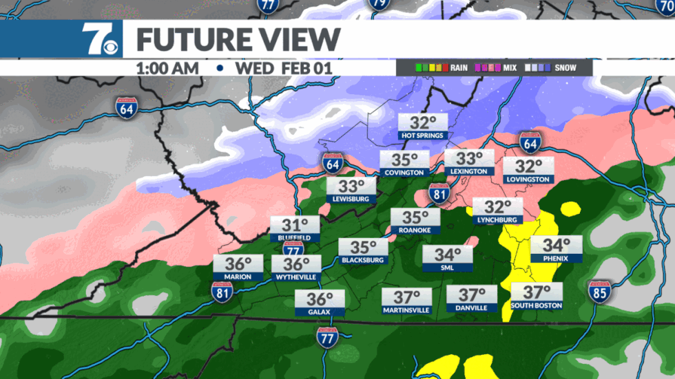 Daily rounds of precipitation bring everything from rain to an icy mix
