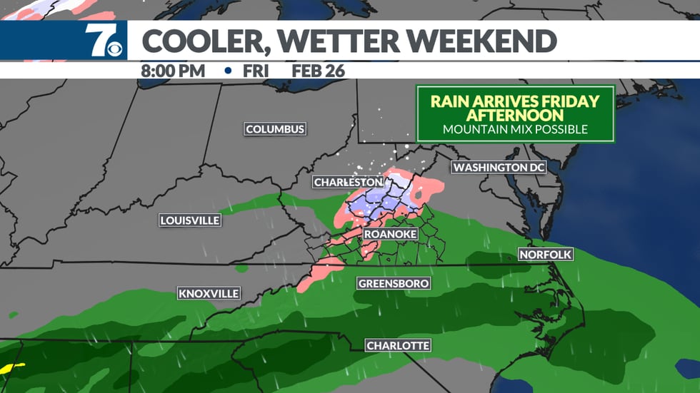 Several waves of rain return to the area Friday through Sunday. A brief wintry mix is possible...