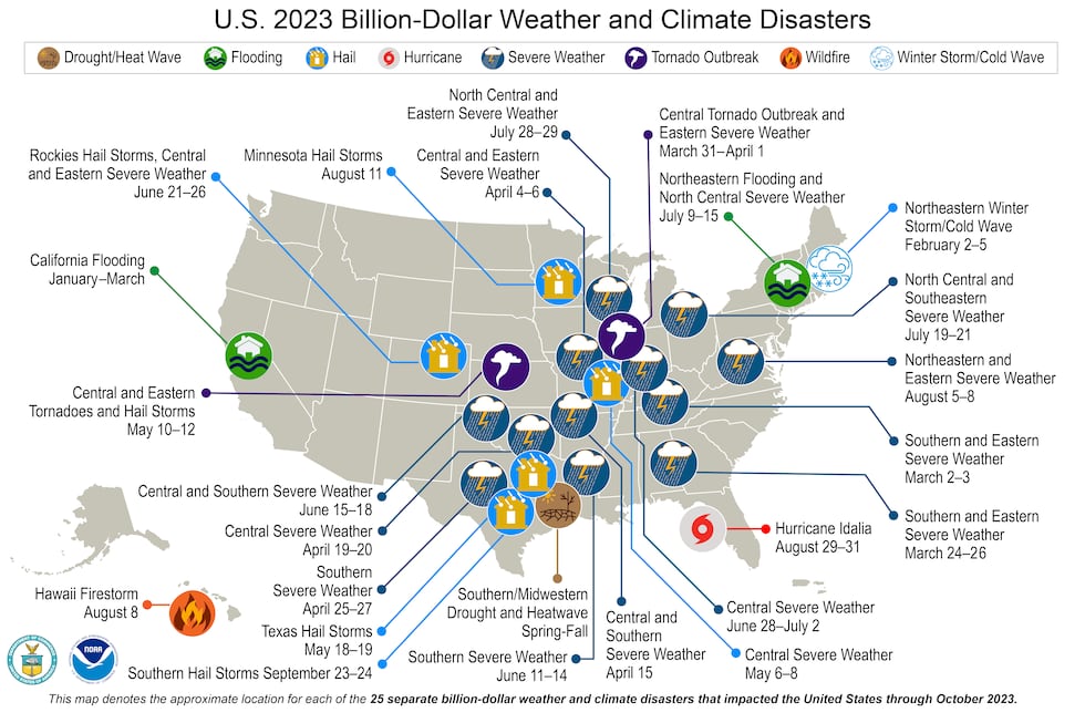 2023 Billion Dollar Disasters | Source: NOAA