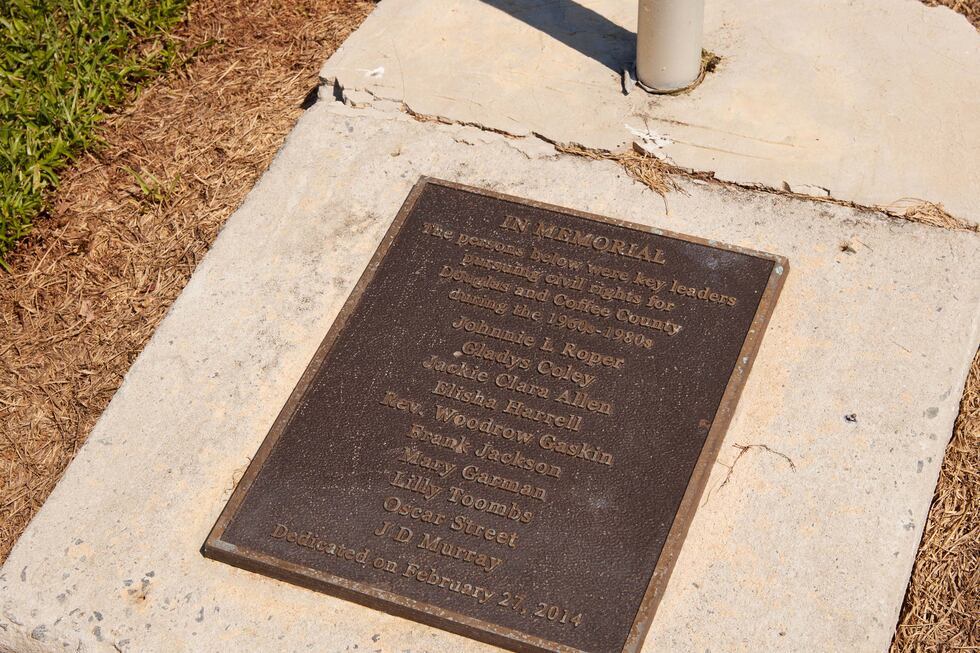 A memorial plaque bearing the name of Gladys Coley.